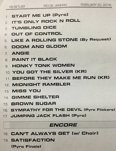 setlist