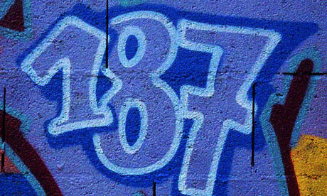 187 Graffiti on wall.